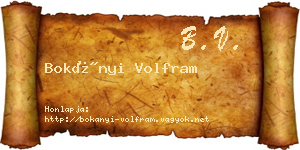 Bokányi Volfram névjegykártya